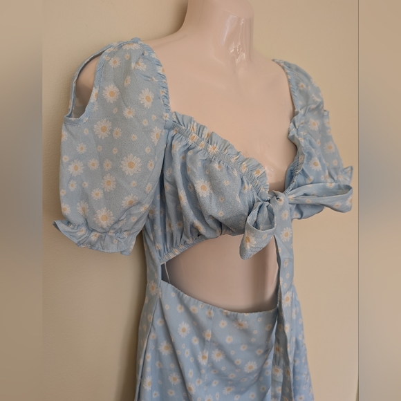 Petal + Pup Blue Floral Mini Dress 6 - Picture 6 of 12